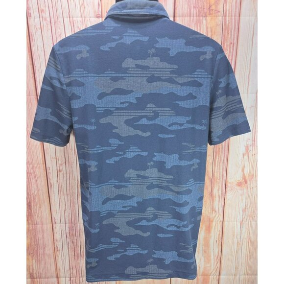 Travis‎ Mathew Mens Navy Blue Camo Print Polo Shirt Medium - Picture 2 of 7